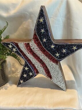 Beaded Patriotic / 4th of July Star Tabletop Decor